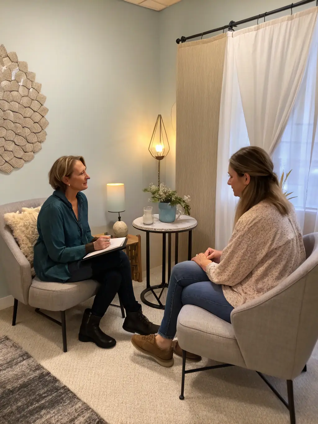 An image of a relationship coach providing guidance to a couple during a session, emphasizing the personalized support and expert insights offered by husbandhub.site.